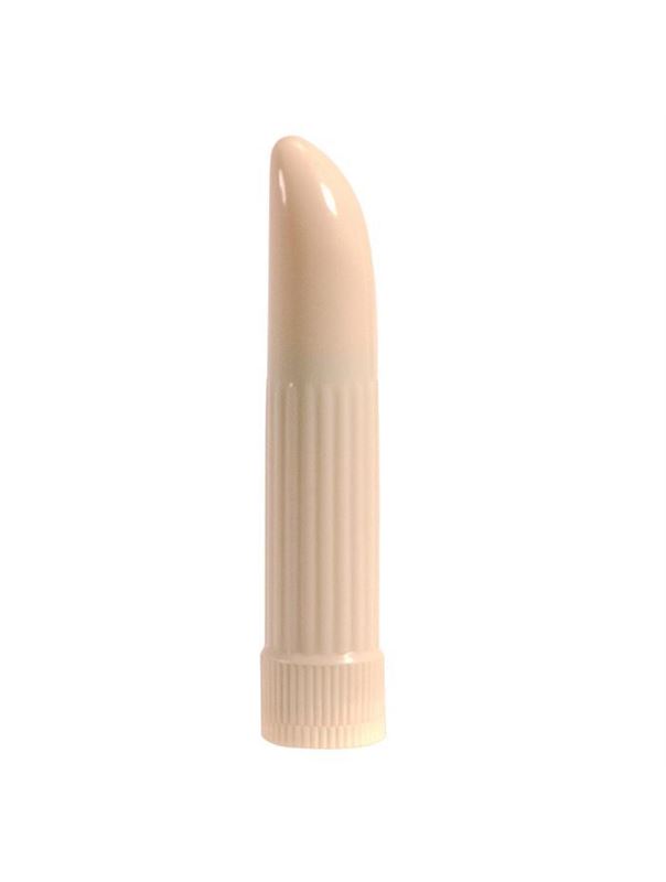 Миниатюрный вибратор Ladyfinger телесного цвета - 13 см.