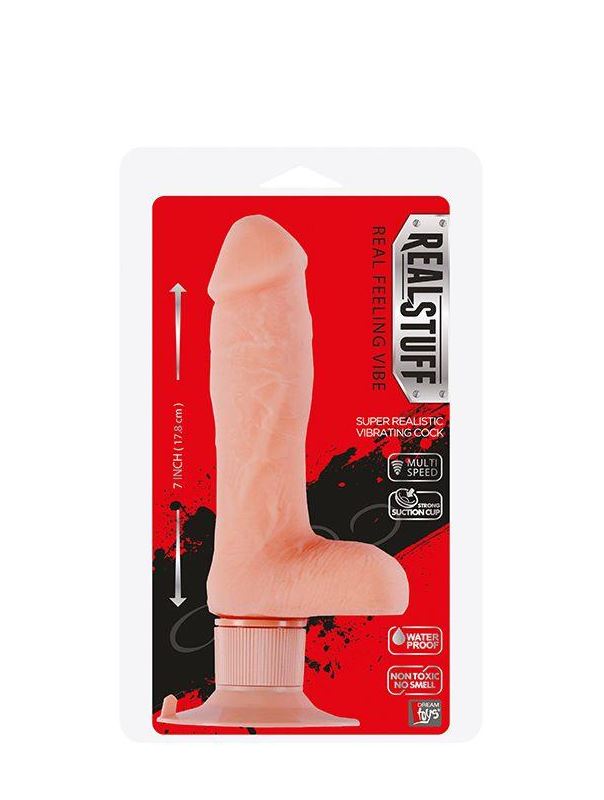 Реалистик на подошве-присоске REALSTUFF 7INCH VIBRATOR - 17,8 см.