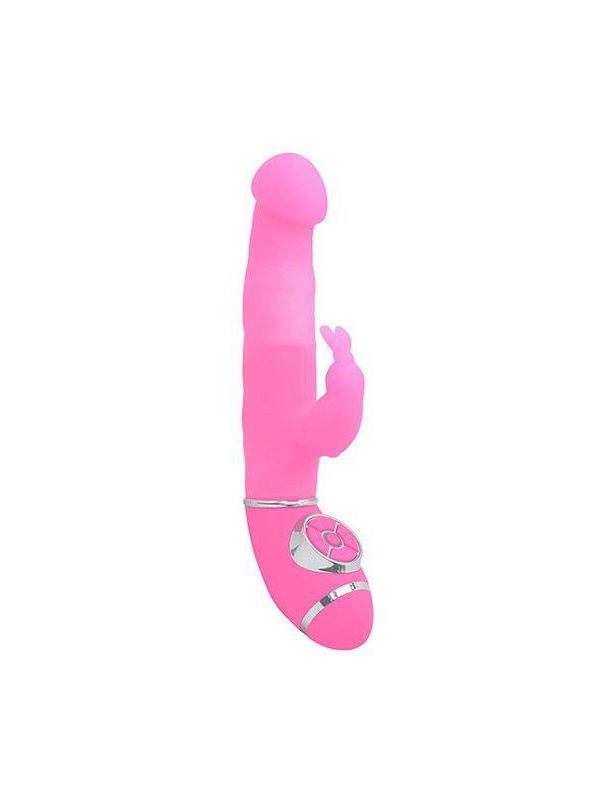 Розовый вибромассажёр PURRFECT SILICONE 7" из силикона (18 см)