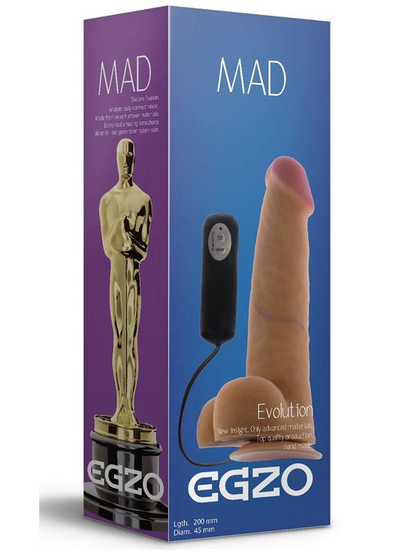 Телесный вибратор реалистик Mad Oscar с присоской (20 см)