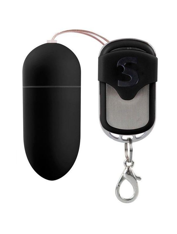 Чёрное виброяйцо Silicone Remote controlled Egg с дистанционным управлением