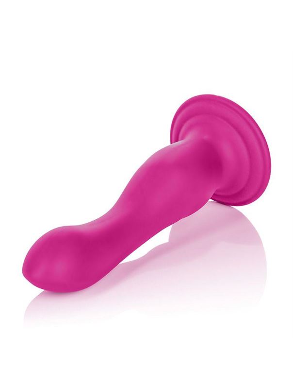 Розовый вибратор-насадка на присоске Rechargeable Love Rider Wireless Curve