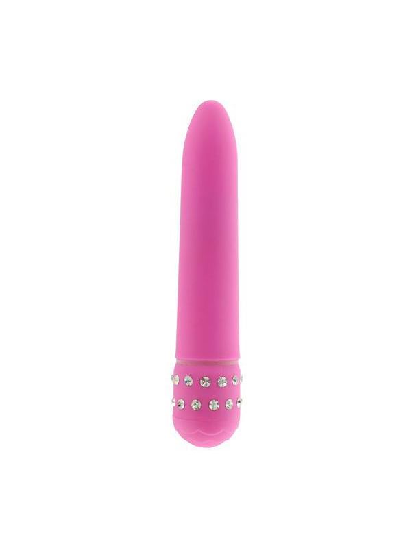 Розовый вибратор DIAMOND PINK SUPERBE VIBE (15 см)