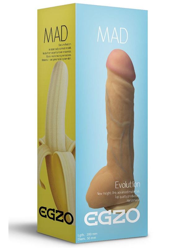 Большой реалистичный фаллоимитатор Mad Banana с мошонкой (23,5 см)