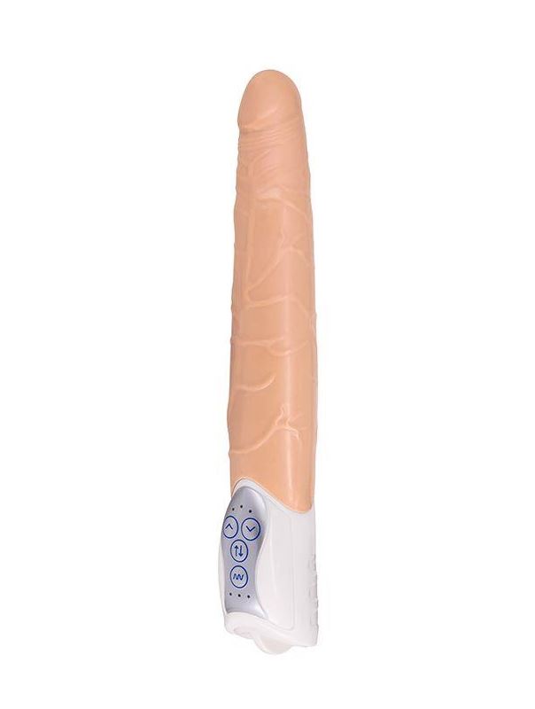 Вибратор-пульсатор Long John Realistic Thrusting Vibrator с функцией толкания (20 см)