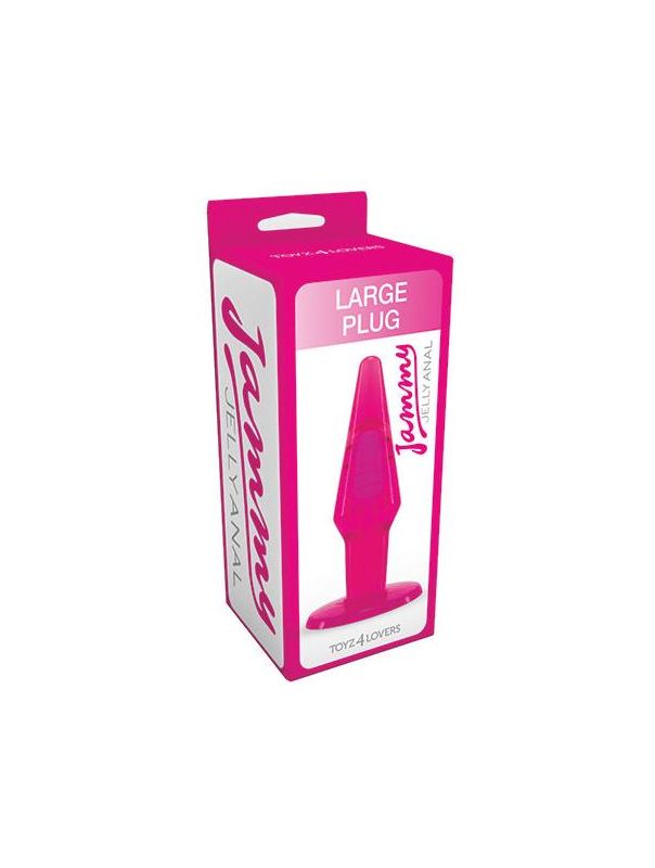 Большая розовая анальная пробка JAMMY JELLY ANAL LARGE PLUG PINK - 13,5 см.