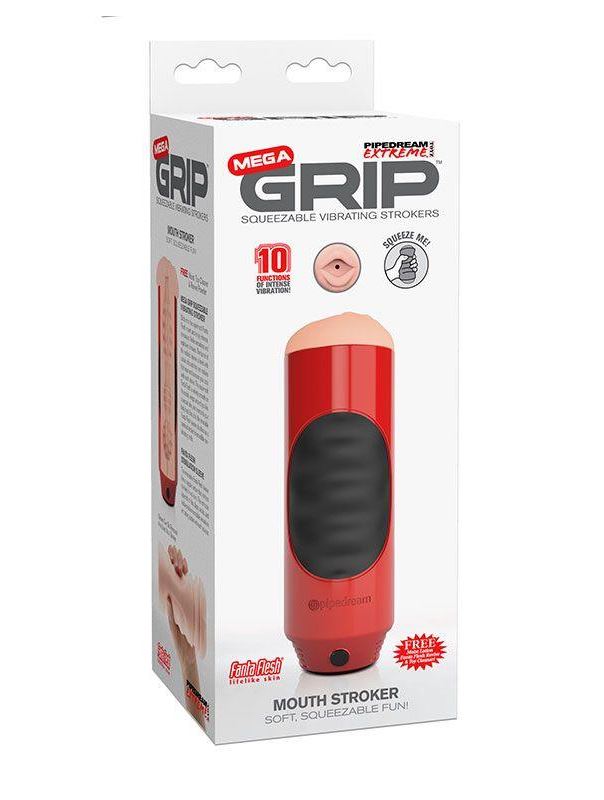 Мастурбатор-ротик Extreme Toyz Mega Grip Vibrating Stroker Mouth