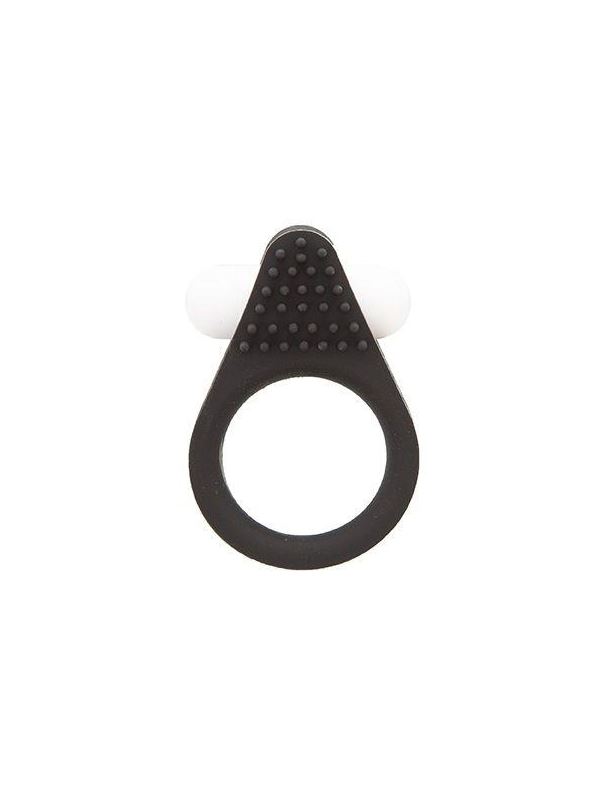 Черное эрекционное кольцо LIT-UP SILICONE STIMU RING 1 BLACK