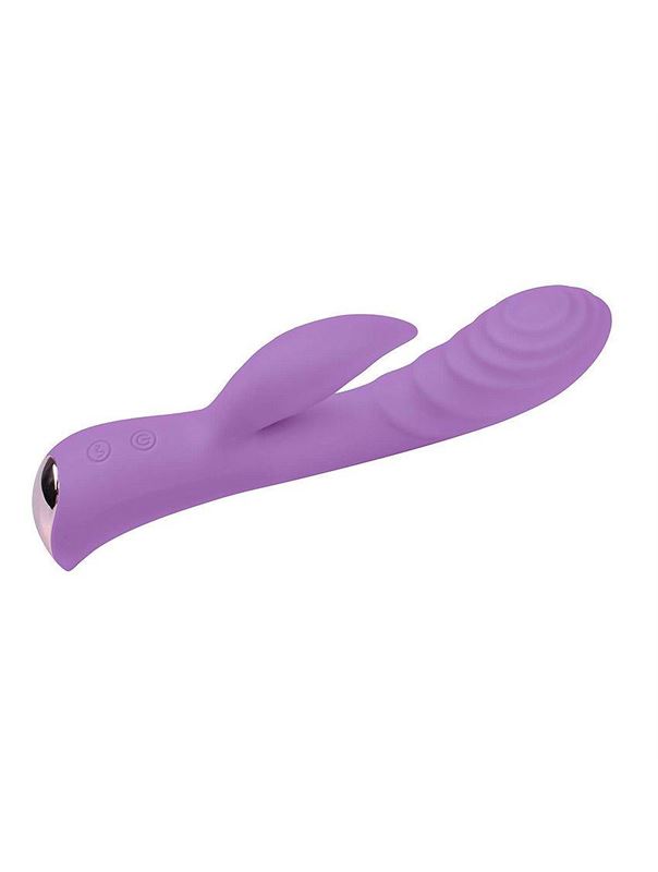 Фиолетовый вибромассажер-кролик 5" Silicone Ripple Passion (19,1 см)