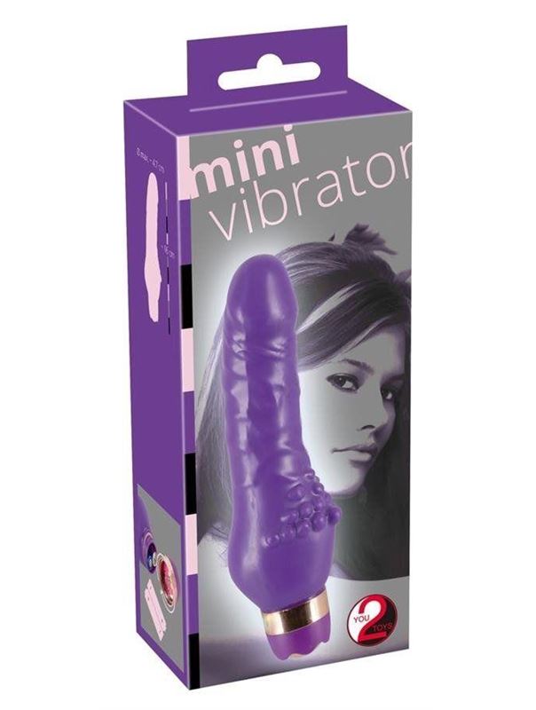 Фиолетовый вибратор Minivibrator с шипиками (16 см)