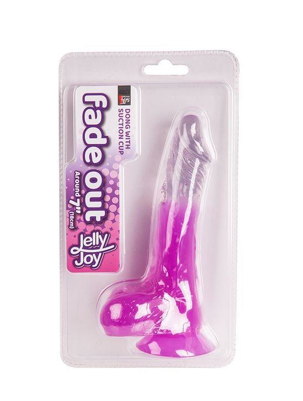 Фиолетовый фаллоимитатор JELLY JOY - FADE OUT с прозрачным стволом и присоской (17,8 см)