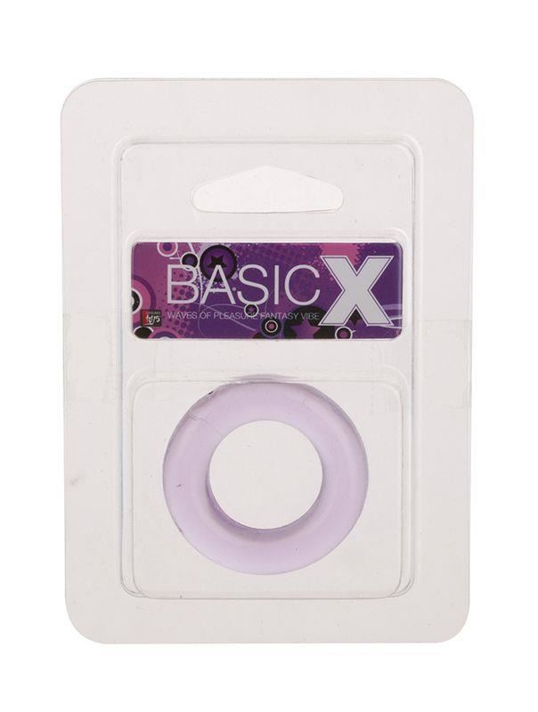 Фиолетовое эрекционное кольцо BASICX TPR COCKRING PURPLE 1INCH