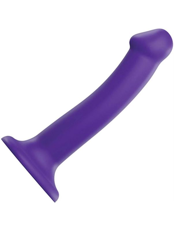 Фиолетовый фаллоимитатор-насадка Strap-On-Me Dildo Dual Density - размер M (18 см)