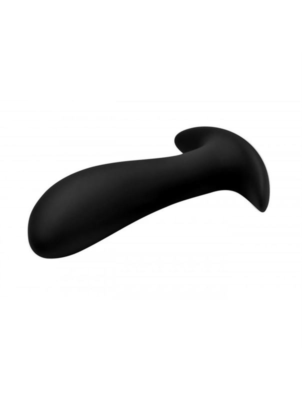 Черный стимулятор простаты с вибрацией и пультом Silicone Prostate Vibrator with Remote Control (12 см)
