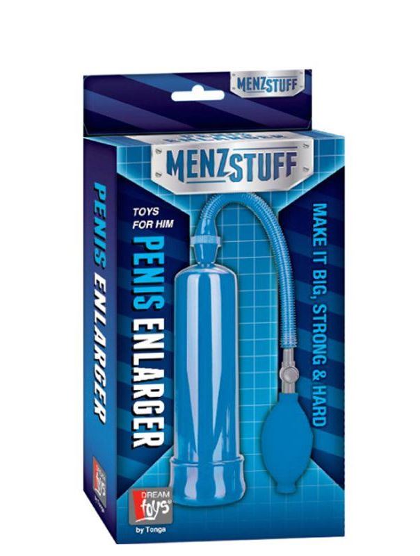 Синяя вакуумная помпа MENZSTUFF - Penis Enlarger