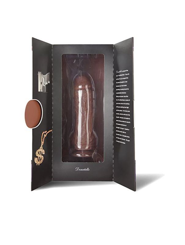 Коричневый фаллоимитатор Black Tie Affaire Donatello (17 см)