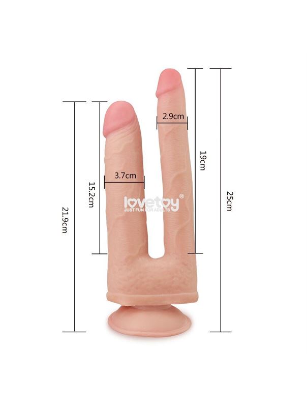 Двойной фаллоимитатор Skinlike Double Penetration Soft Cock (25 см)