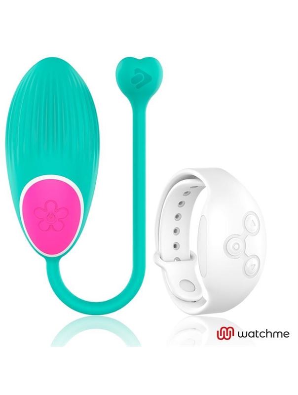 Зеленое виброяйцо с белым пультом-часами Wearwatch Egg Wireless Watchme