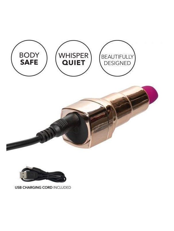 Золотистый вибратор помада с пурпурным мягким кончиком Hide & Play Rechargeable Lipstick