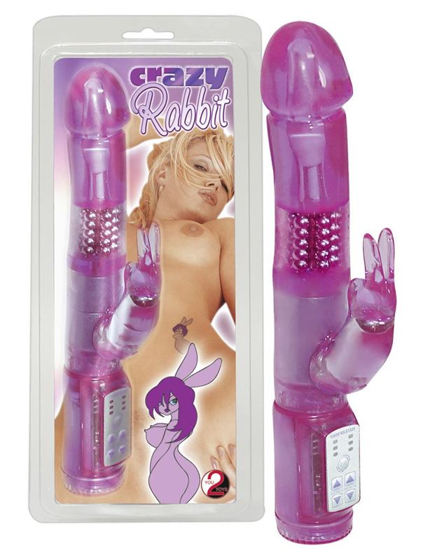 Фиолетовый вибратор Crazy Rabbit - 22 см.