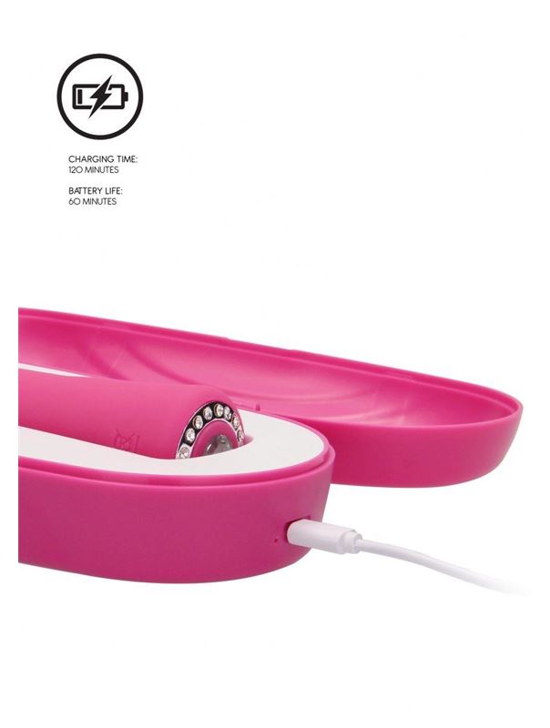 Розовый универсальный массажер Wand Pearl - 20 см.