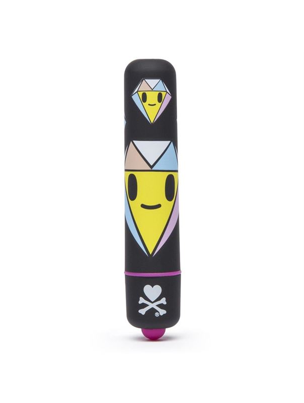 Чёрная вибропуля MINI BULLET VIBRATOR BLACK DIAMONDS