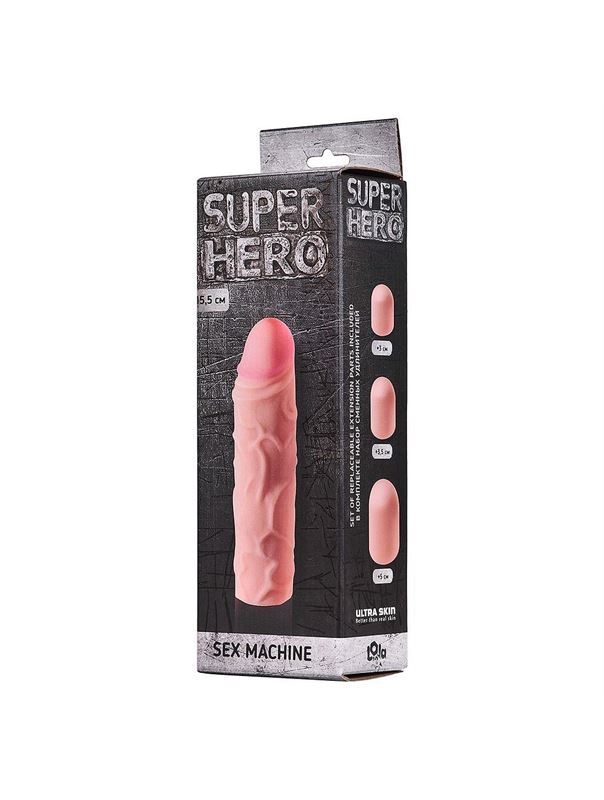 Фаллоудлинитель SUPER HERO Sex Machine - 15,5 см.