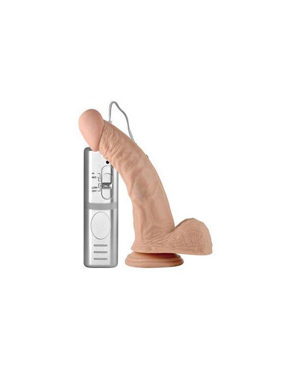 Вибратор телесного цвета Real Extreme Curved - 21,5 см.