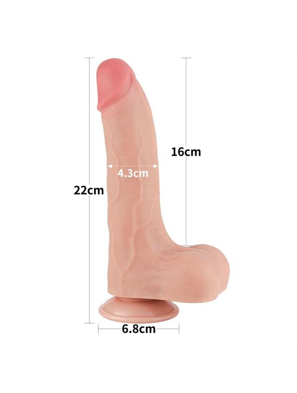 Телесный фаллоимитатор на присоске 8.5" Sliding Skin Dual Layer Dong (22 см)