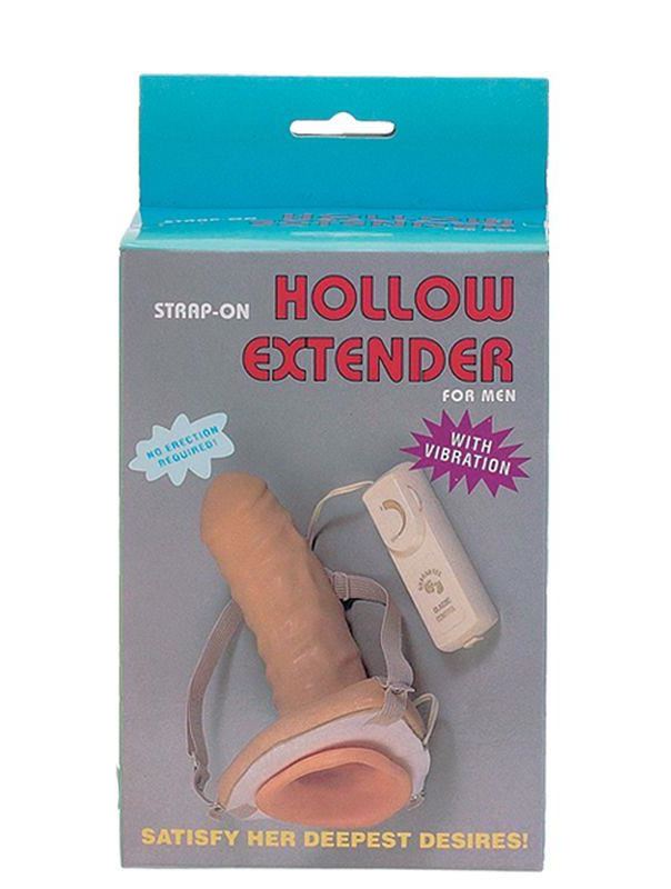 Фаллопротез на ремнях с вибрацией HOLLOW EXTENDER (17 см)