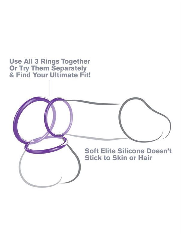 Набор из трех эрекционных колец Silicone 3-Ring Stamina Set