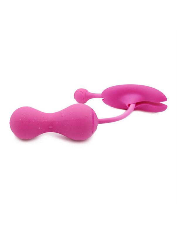 Подарочный набор: розовый тренажер Кегеля MAGIC KEGEL MASTER 2 и фиолетовые менструальные чаши
