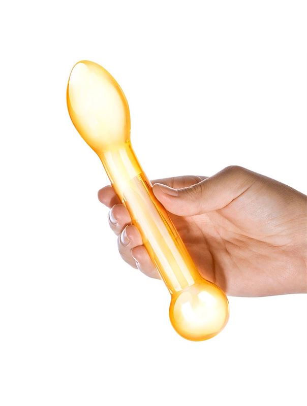 Золостистый стеклянный стимулятор простаты Honey Dripper (17 см)