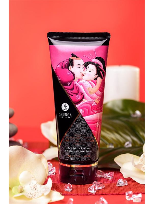 Массажный крем для тела Shunga Raspberry Feeling с ароматом малины (200 мл)
