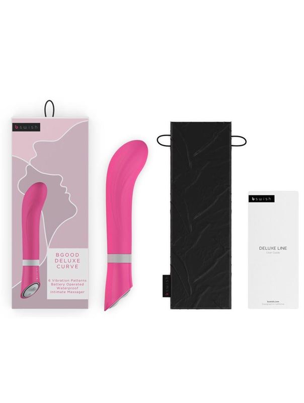 Розовый G-стимулятор с вибрацией Bgood Deluxe Curve (19,3 см)