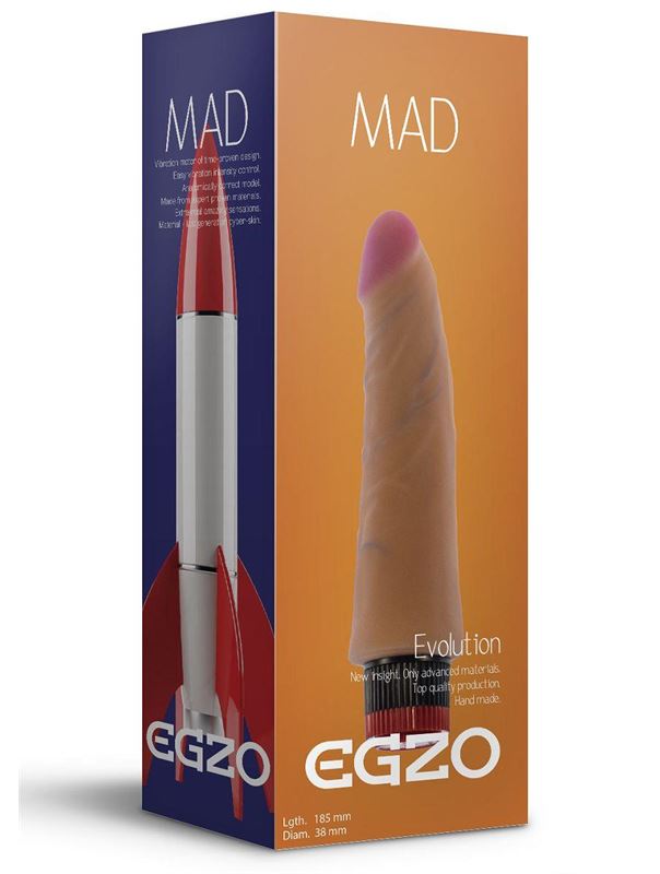 Реалистичный мультискоростной вибратор без мошонки Mad Rocket (18,5 см)
