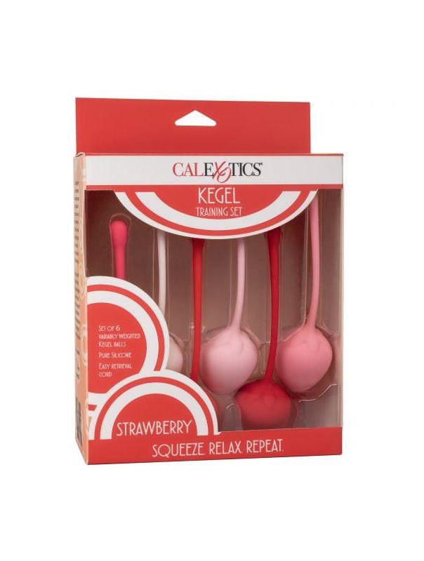 Набор из 6 вагинальных шариков-клубничек Kegel Training Set Strawberry