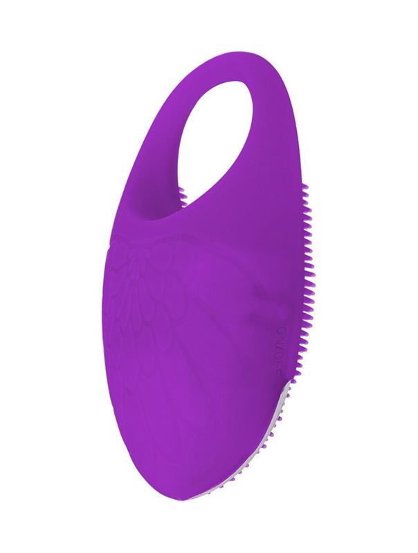 Фиолетовое перезаряжаемое эрекционное кольцо с вибрацией JAMIE