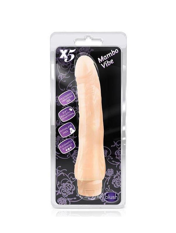 Реалистичный вибратор X5 MAMBO VIBE NATURAL - 22,8 см.