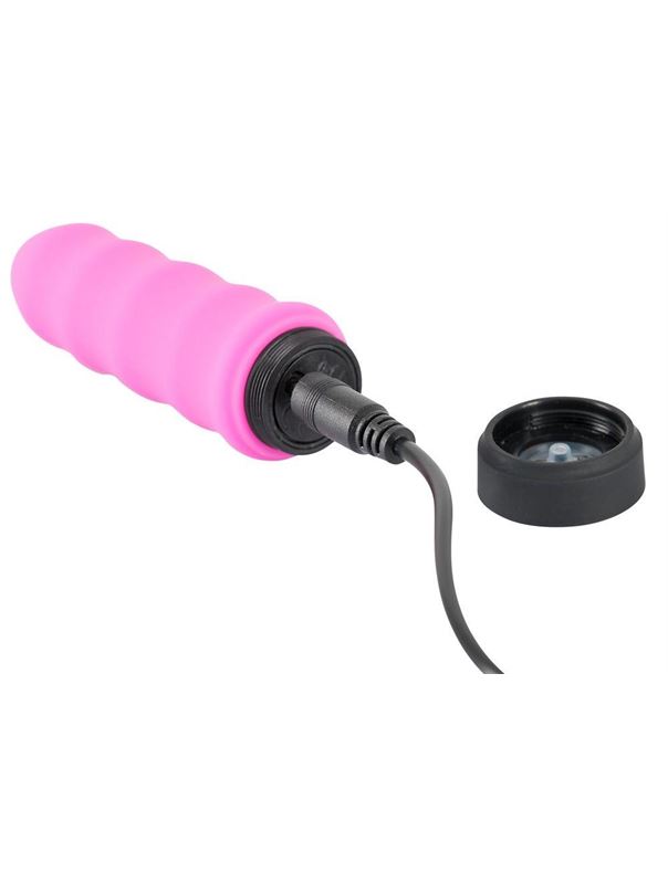 Розовый мини вибратор Power Vibe Wavy (9,7 см)