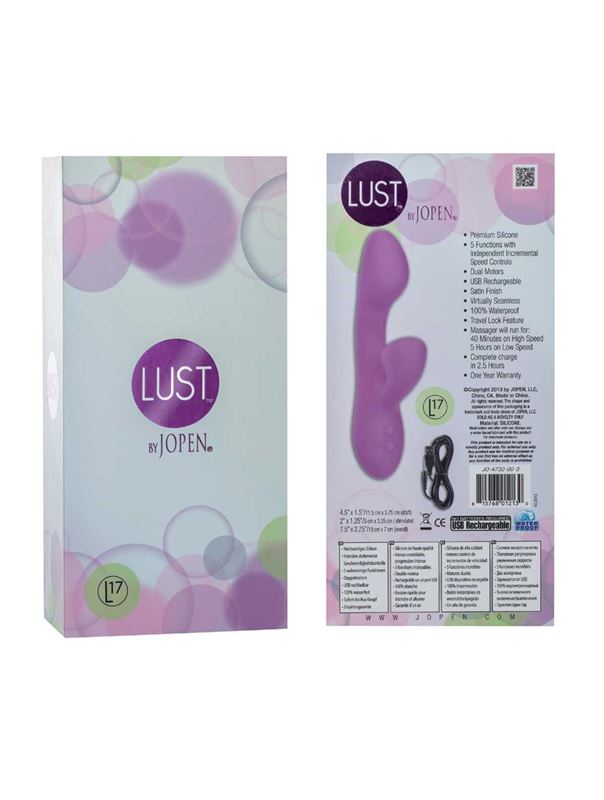 Фиолетовый вибратор Lust by JOPEN L17