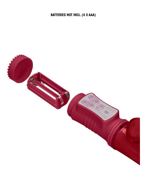 Красный вибратор кролик Rotating Bubbles (23,2 см)