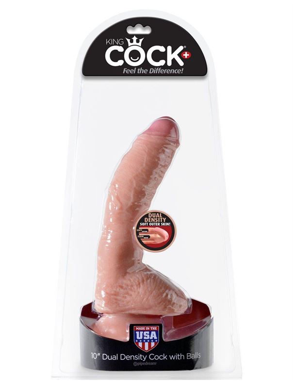 Телесный загнутый фаллоимитатор Dual Density 10 Cock - 25,4 см.