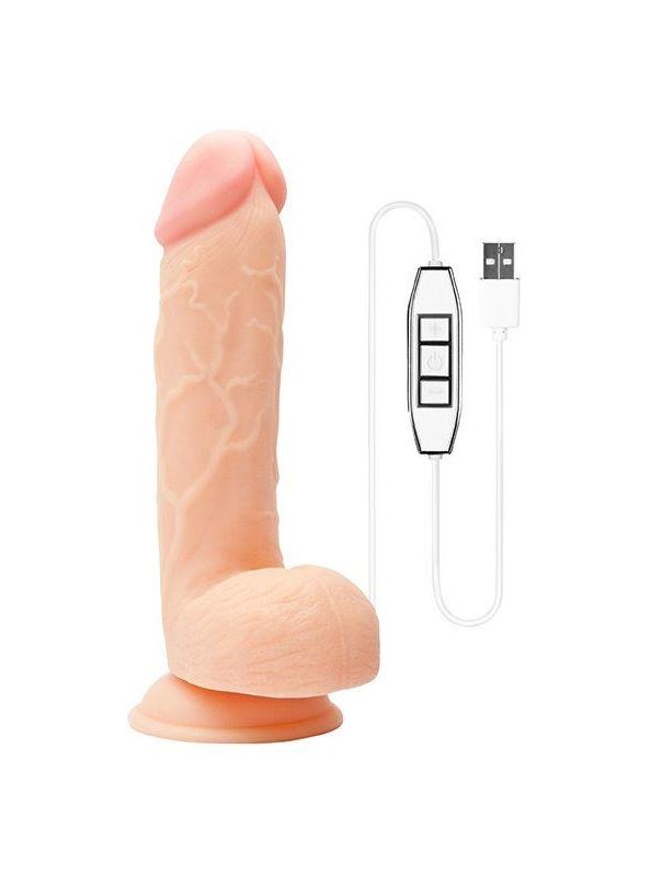 Телесный USB-вибратор REALSTUFF 8.5INCH (22 см)