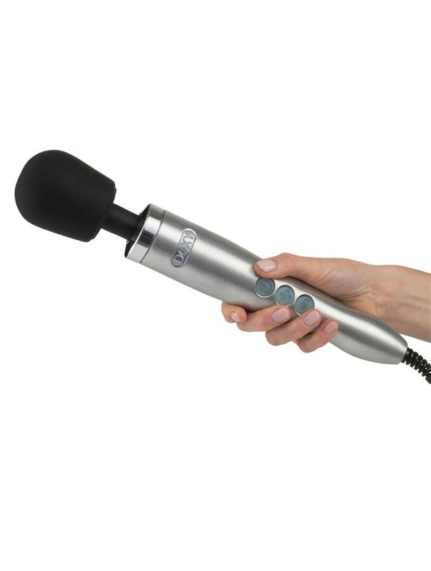 Серебристый вибратор Doxy Die Cast Wand Massager - 34 см.