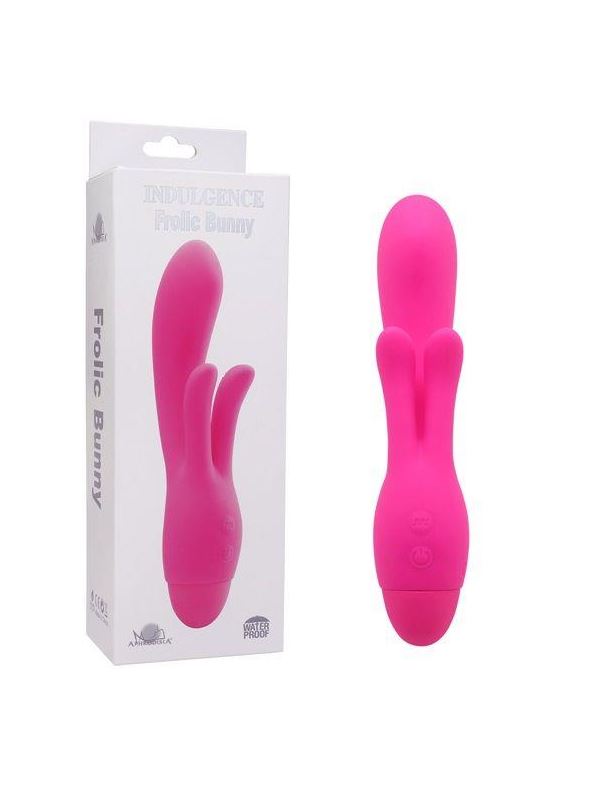 Розовый вибратор INDULGENCE Frolic Bunny (18,5 см)