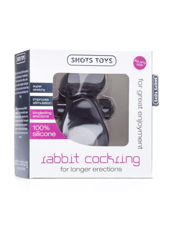 Черное эрекционное виброкольцо Rabbit Cockring