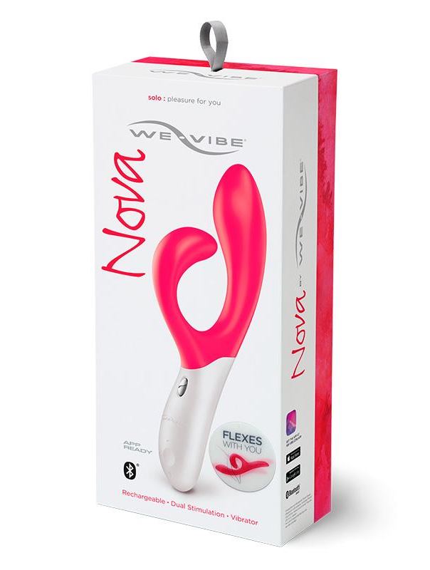 Розовый вибромассажёр с клиторальным отростком We Vibe Nova Pink (21,5 см)