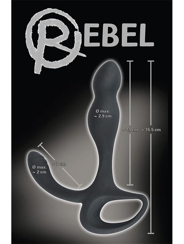 Черный силиконовый стимулятор простаты Plug with Perineum Stimulator