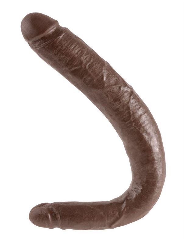 Двусторонний коричневый дилдо 16 Tapered Double Dildo - 40,6 см.